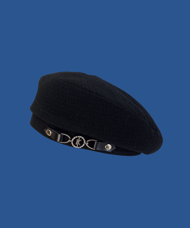 Silver K beret cap #베레모